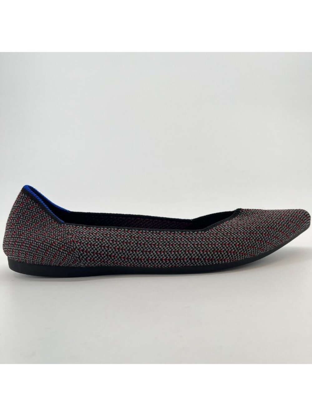 Rothy's The Point Womens Size 7 Red Gray Black Casual Slip On Ballet Flats Shoes